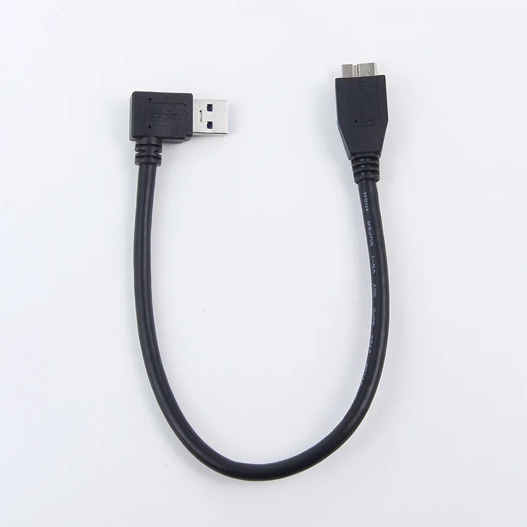 Micro B USB 3.0 External hard Drive Right Left Angle Cable 30cm 0.3M 1ft For WD Passport Ultra Meta Seagate Backup Toshiba