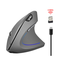 HXSJ Wireless Mouse Vertical Mice Ergonomic Rechargeable 3 DPI optional Adjustable 2400 DPI Mouse with USB charging Cable Mouse