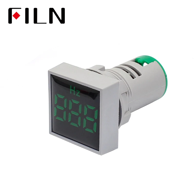 22mm AC 20-500 V LED Digitial Display Rood Groen Geel Blauw Wit Hertz Indicator Light 2 in 1 Panel Ronde Polit Lampen