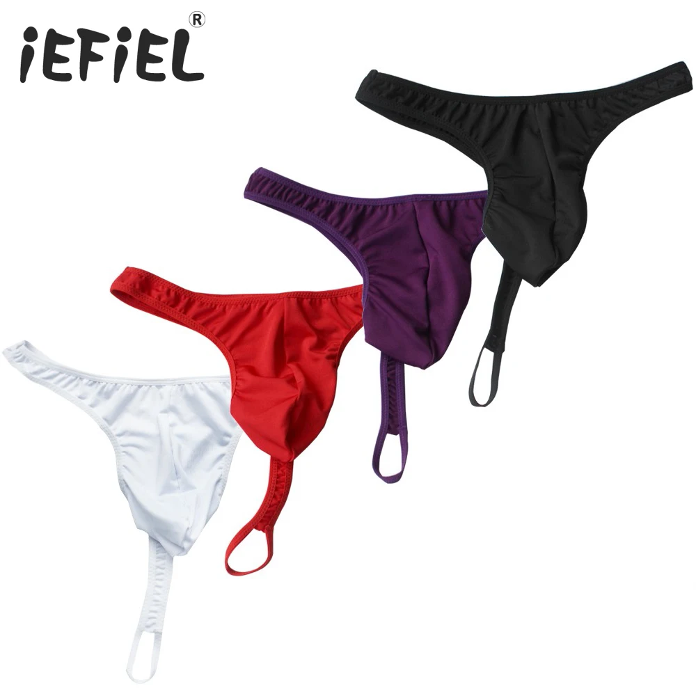 

iEFiEL Lingerie Low-rise Breathable Solid G-strings & Thongs Penis Pouch Mesh Jockstraps Mens G String Underwear Men Sexy Thong