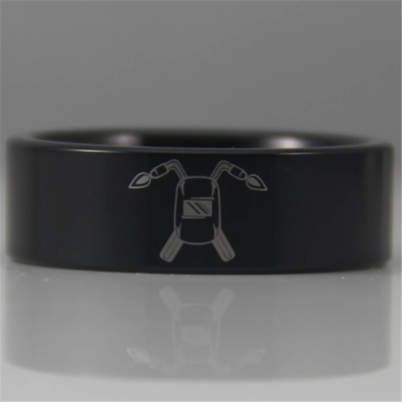 

Free Shipping YGK JEWELRY Hot Sales 8MM Black Pipe Welder Design New Tungsten Comfort Fit Ring