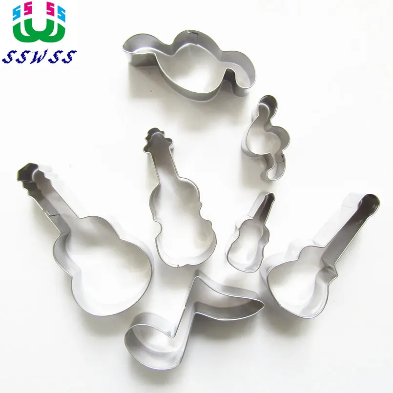 Guitar,Violin,Music Symbols Shape Cake Molds,Music Party Cake Cookie Biscuit Decorating Fondant Cutters Tools,Direct Selling