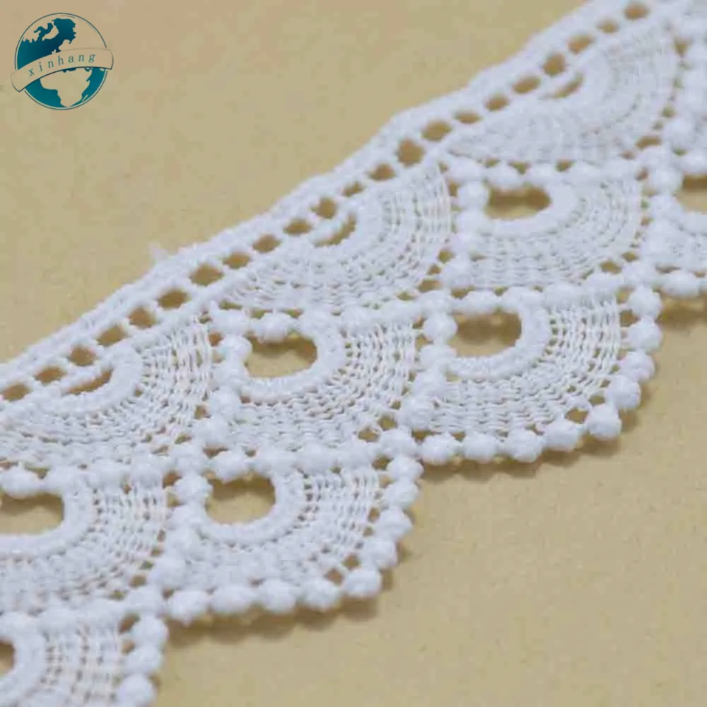 3cm di larghezza bianco poliestere ricamo francese pizzo nastro tessuto Guipure fai da te trim ordito lavoro a maglia cucito accessori per