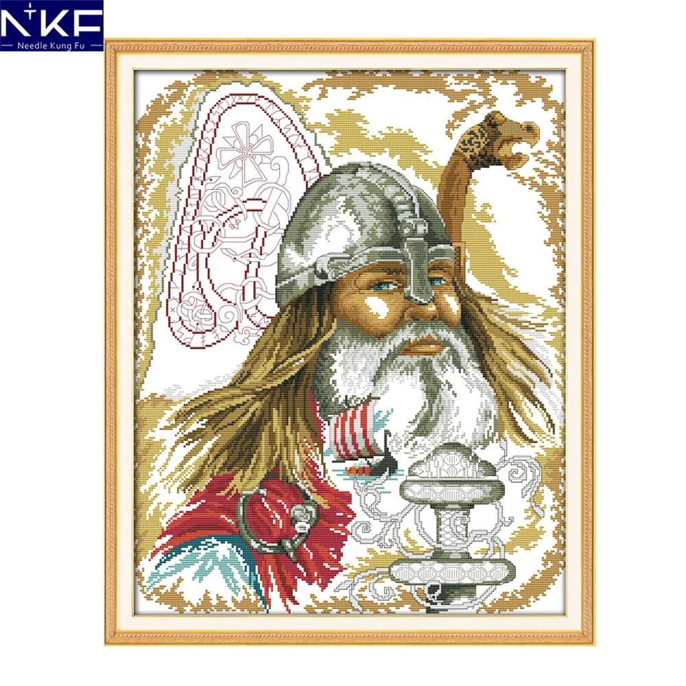 NKF An ancient hero figure style cross stitch Christmas stocking patterns needlepoint embroidery kit for home decoration