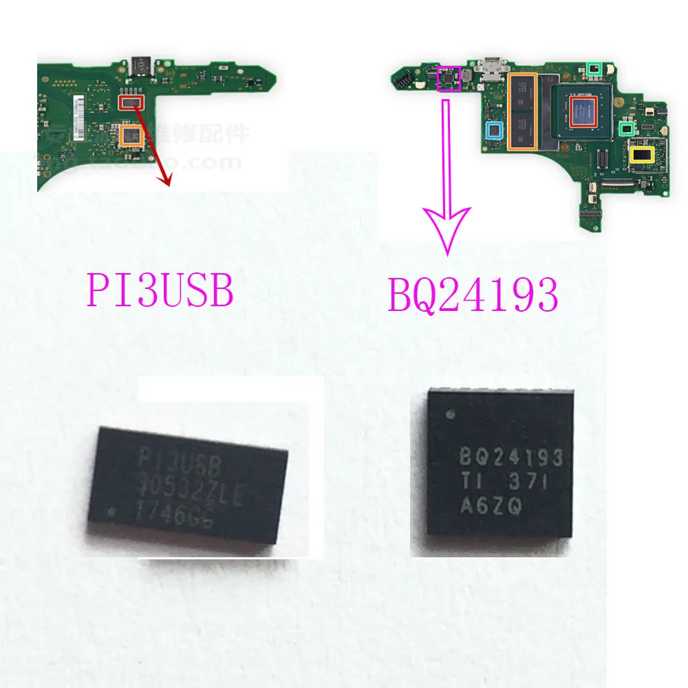 PI3USB BQ24193 Battery Management Charging Original IC Chips For Nintendo Switch Console