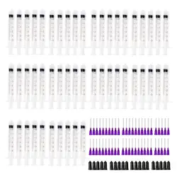 Plastic Syringe 3ml with 1inch 21G Blunt Tip Needles For Lab and Industrial Dispensing Adhesives Glue Soldering Paste(set of 50)