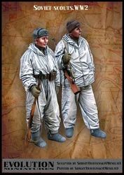 1/35 model kit resin kit Scout attack two soldiers Unassembled Sculpture for Hobbyists