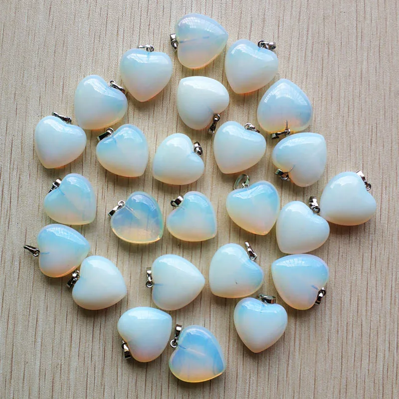 Wholesale 36pcs/lot new fashion high Quality opal stone pink  thick heart  charms pendants for DIY jewelry making free