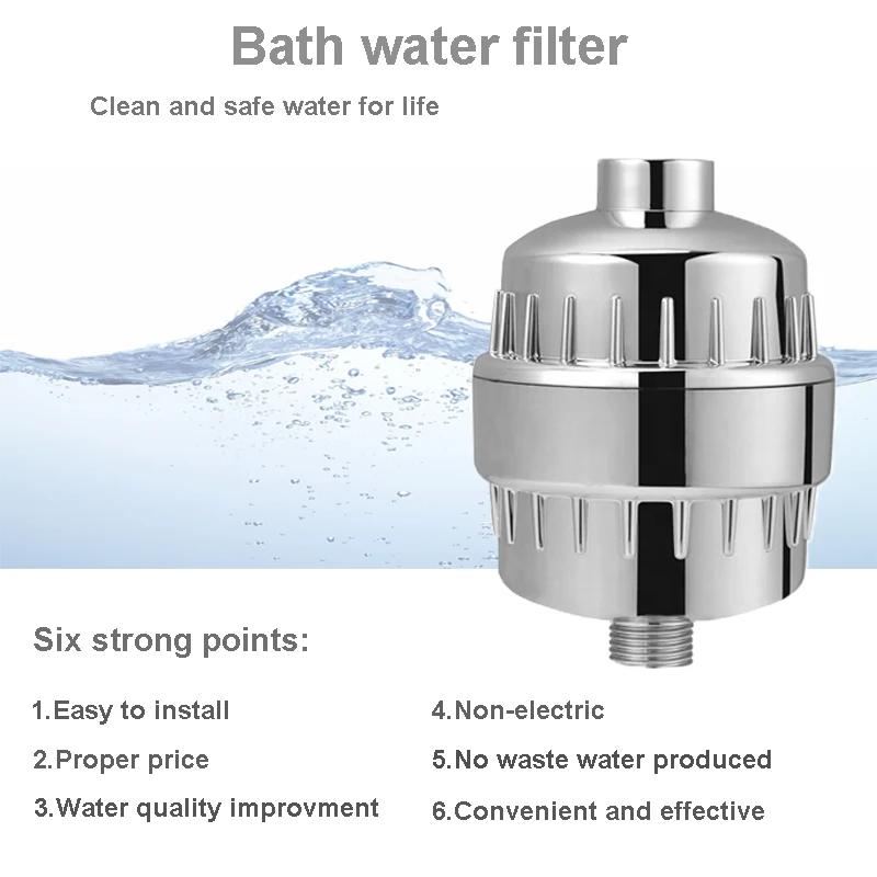 Depuratore del filtro della doccia dell'acqua a 10 stadi per addolcitore dell'acqua dura del bagno rimozione del cloro filtro da bagno