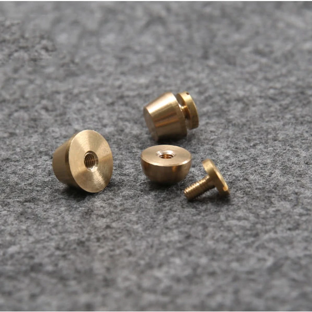 30pcs/lot 9 designs leather craft bag feet solid brass material screws studs rivet