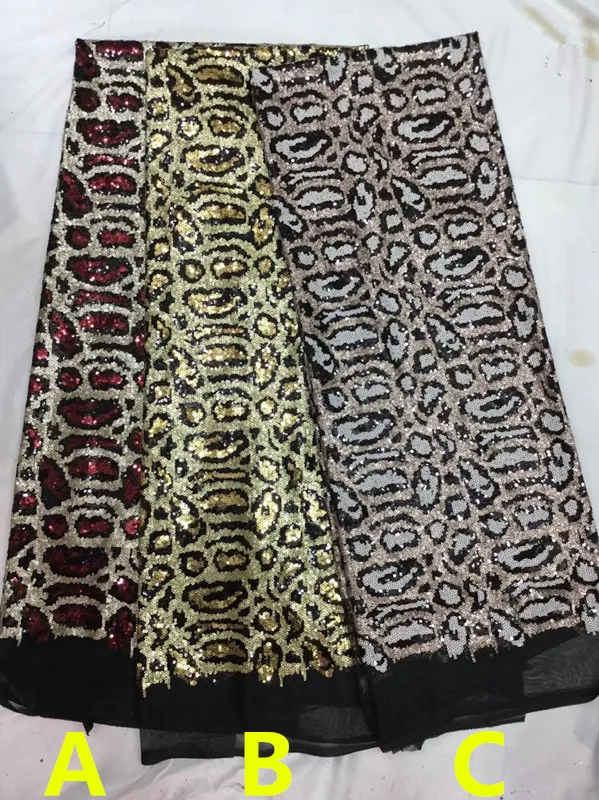 

125-130cm leopard skin motif sequin fabric, 3 colors available, XERY-SJ/XL181022A