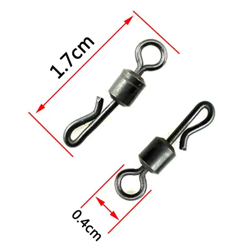 [50 pcs] Q-Shaped Quick Change Swivels With Safty Lead Weight Clip for Carp Fishing Terminal Accessory Size 4 / UK Size 8