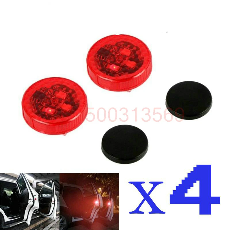 

4X wireless Red LED Car door warning light indicator avoid crash strobo flash signal light