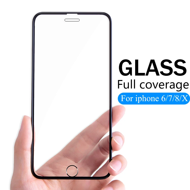 3D Full Cover protective Glass For iPhone 6 6s 7 8 Plus X glass flim iPhone XS Max XR screen protector tempered glass on iPhone7