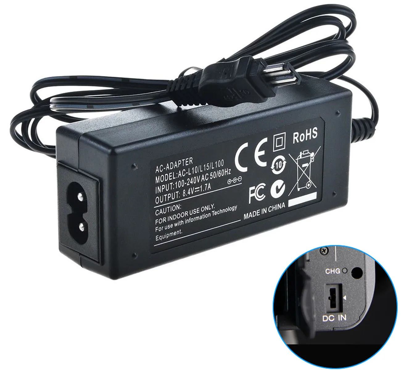 AC Power Adapter Charger for Sony DCR-TRV240E, DCR-TRV241E, DCR-TRV245E, DCR-TRV255E, DCR-TRV265E,DCR-TRV285E Handycam Camcorder