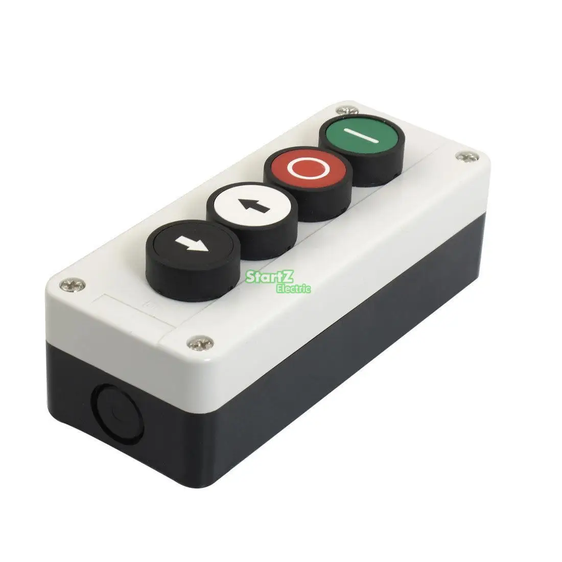 

600V 10A NC Red NO Black White Green Sign Momentary Pushbutton Switch Station