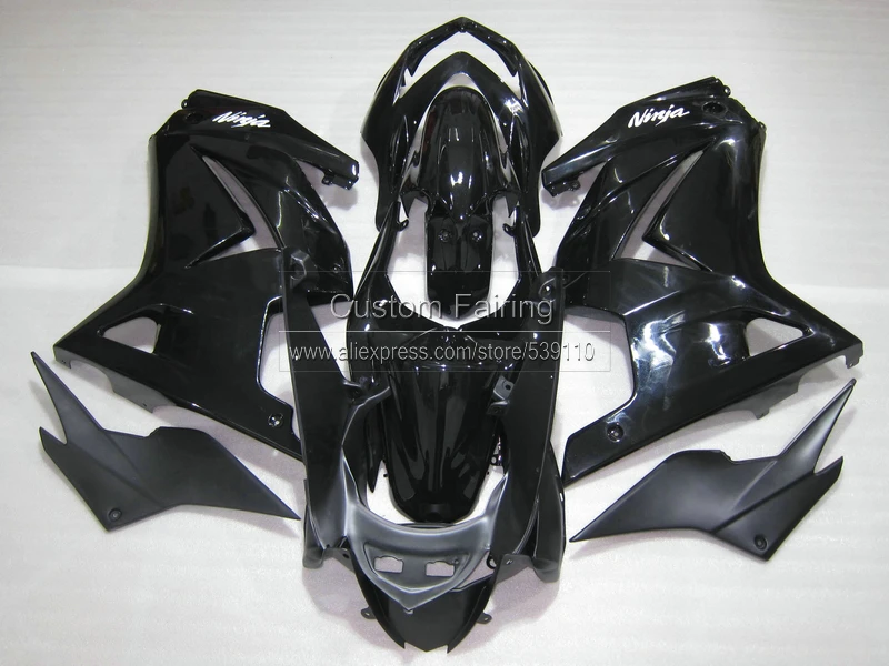 Injection mold plastic Fairing kit for Kawasaki ninja 250r 2008-2014 EX250 08 09 10 11 12 13 14 all glossy black fairings BL15