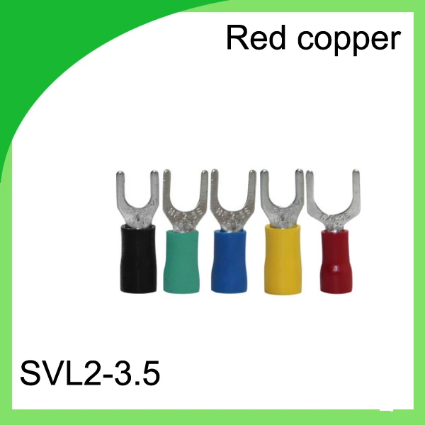 

good quailty red copper 1000 PCS SVL2-3.5 Cold Pressed Terminal Connector Suitable for 22AWG - 16AWG Cable lug