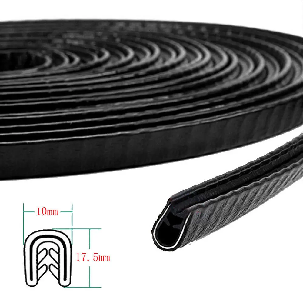 6Meter Car Door Edge Guards U Shape Edge Trim Rubber Seal Protector Automotive Weather Strip Bumper Flexible