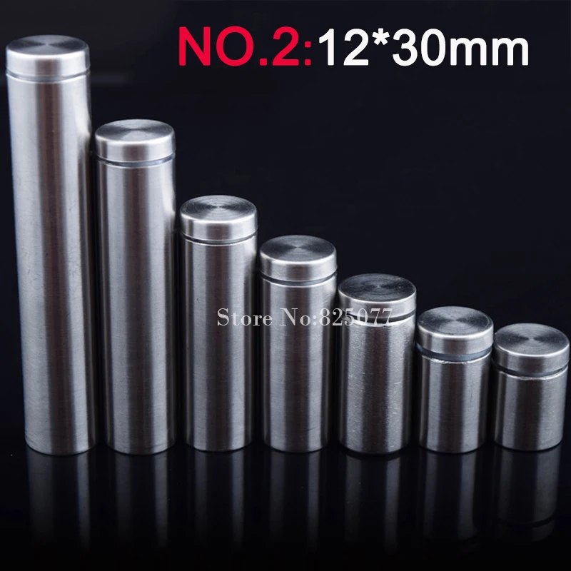 Wholesale 500PCS 12*30mm Stainless Steel Fasteners Advertisement Glass Standoff Hollow Screw Glass Acrylic Display Screw KF834