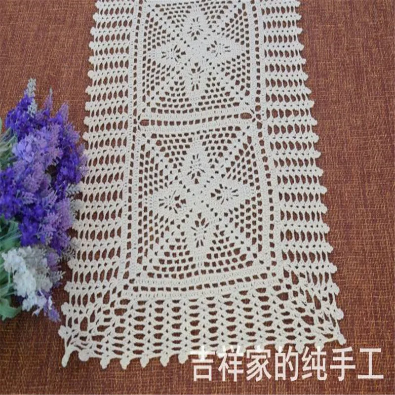 2018 new fashion  cotton crochet lace table runner for wedding lace runners tablecloth cover towel crochet runner for home decor