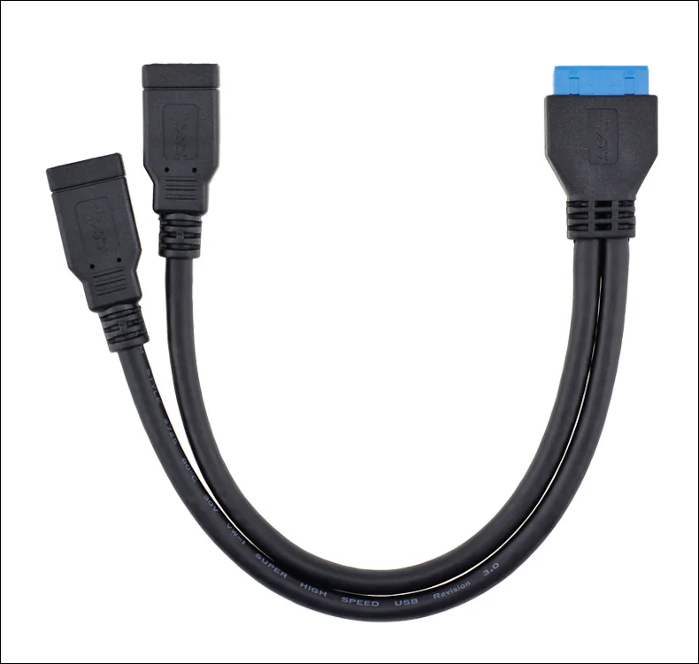 Desktop Computer usb 3.0 20 pin male to 2 usb a female cable Adapter Connector For Asus P7P55/USB3 Gigabyte Msi Onda Motherboard