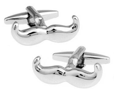 iGame Factory Price Supply Mustache Cuff Links Silver Color Beard Design Free Shipping