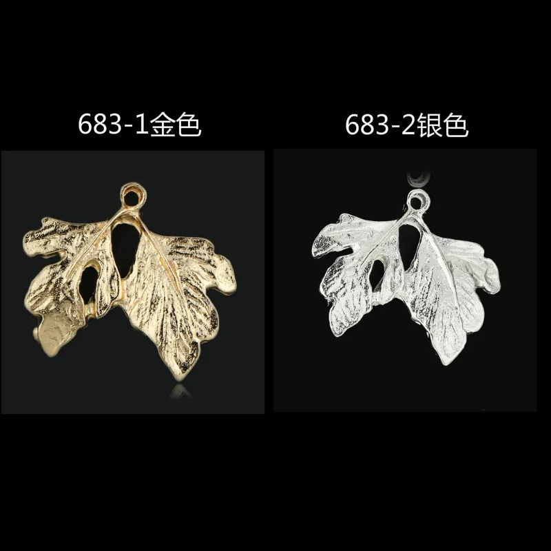 20pc/lot Variety Korean cute bright  leaf pendant hollow charm for headdress Accessories DIY Jewelry fitting handmade