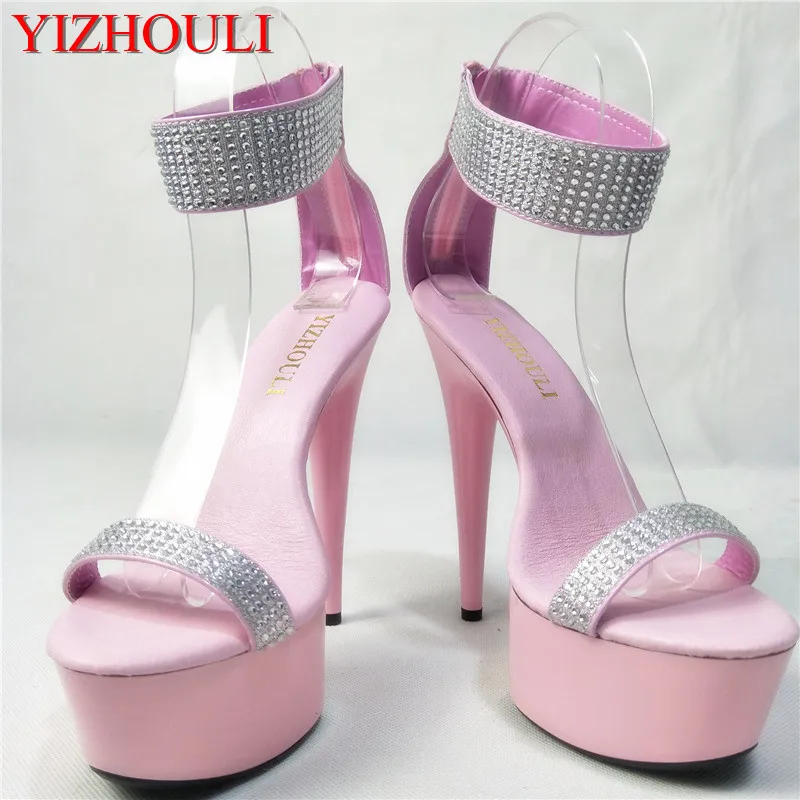 

Fashion grid 15cm thick transparent glass slipper bottom fine with super high heels for women's shoes high-heeled sandals stage