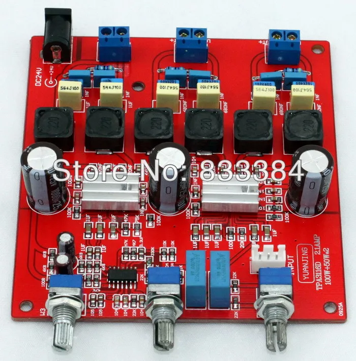 

2.1 TPA3116 Class D Digital Amplifier Board 100W + 50W + 50W 50mA