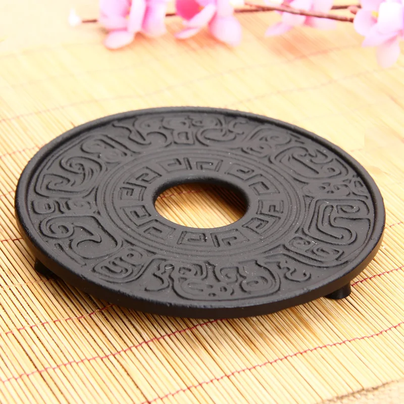 Free shipping Riches and honour flowers style cast iron teapot holder, teapot trivets