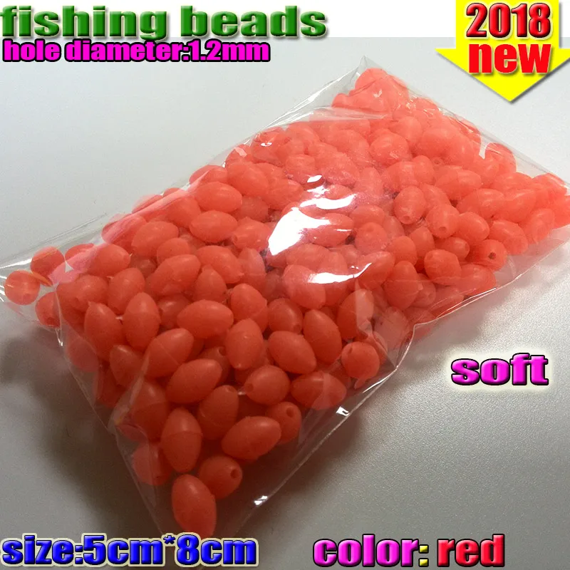 2023 fishing soft glow oval beads size 3*4 4*6 5*8 6*8 6*10 7*10 8*12mm  color: RED  600pcs/lot