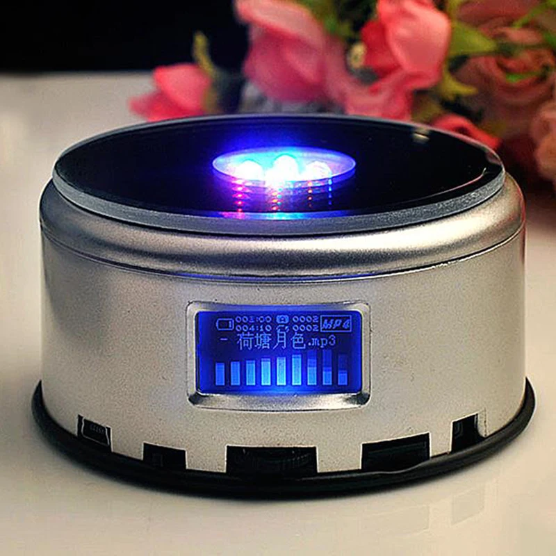 LED Colorful Luminous MP4 Music Bluetooch Base Light Rotating Crystal Display Base Stand Holder