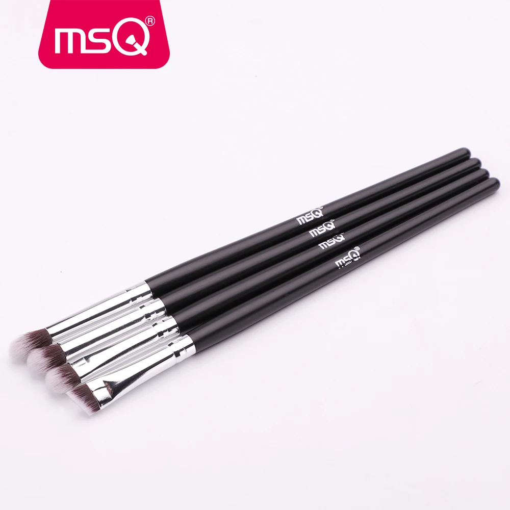 MSQ 4pcs Eyes Makeup Brushes Set Highlighter Blending Eyeshadow Eyebrow Cosmetic Tool Make Up Brush Eye Shader Synthetic Hair