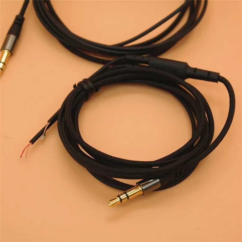 سلك مضفر لسماعات الأذن ، سلك 3.5 مللي متر ، 2 قطعة