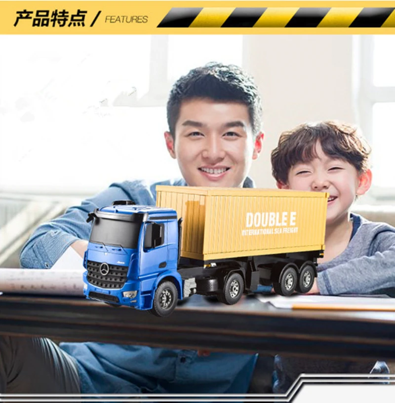 The best gifts rc toys RC Truck Model Super Speed E564 High Speed big remote control Container Truck toy Simulated lights toys