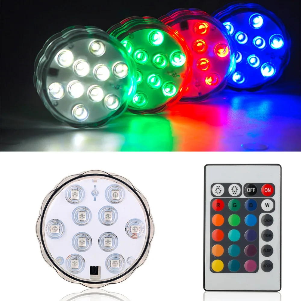 

2018 New Year Christmas 1pc/Lot 7CM RGB Color Changing Submersible Battery Operated Mini LED Light Base For Inside Vase