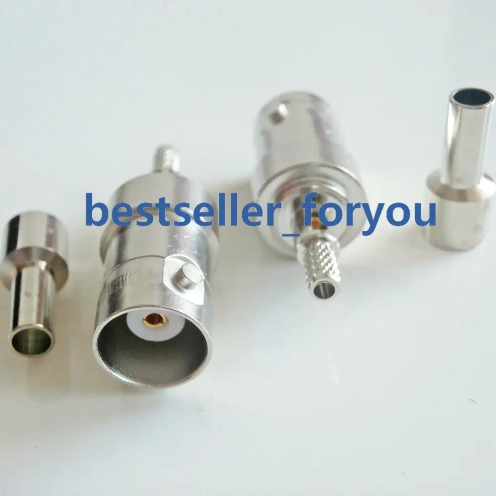 BNC Female Crimp RF Coaxial Straight Window Connector for RG174 RG316 Cable