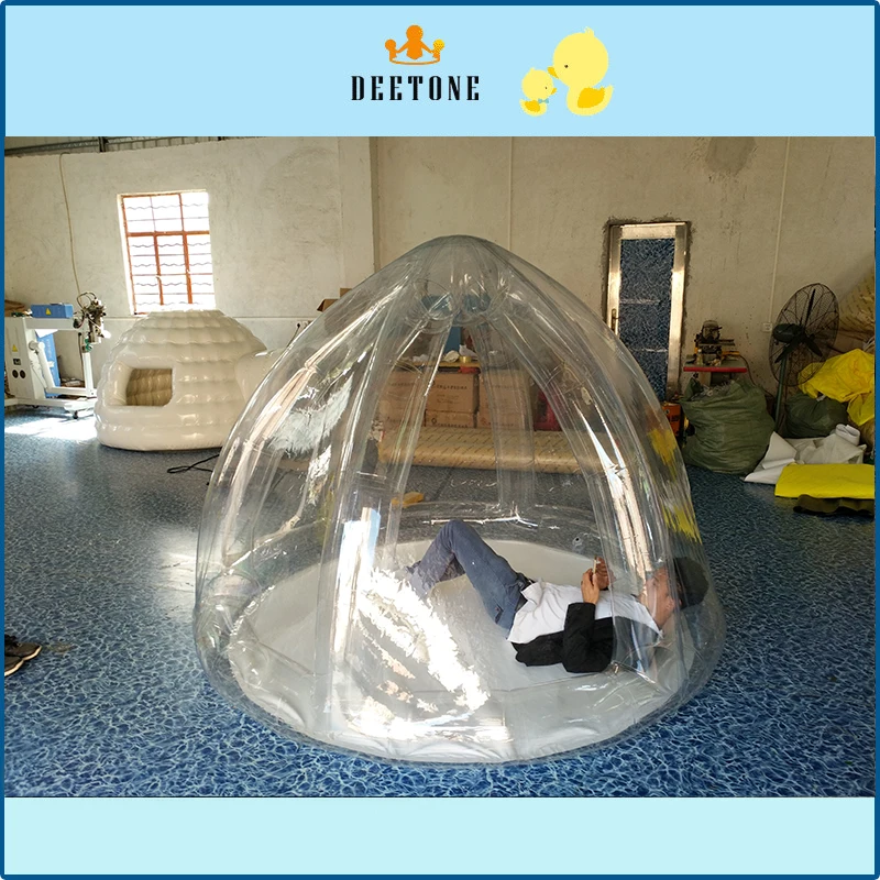 2.5m diameter and 2m height air-filled transparent tent, bubble tent, outdoor leisure tent