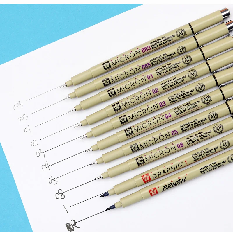 SAKURA Pigma Micron Stift Zeichnung Nadel Stift 003 005 1,0 01 02 03 04 05 08 Pinsel feine Spitze Marker Stift 1 Stück Skizze Malerei Kunst – Detail 7