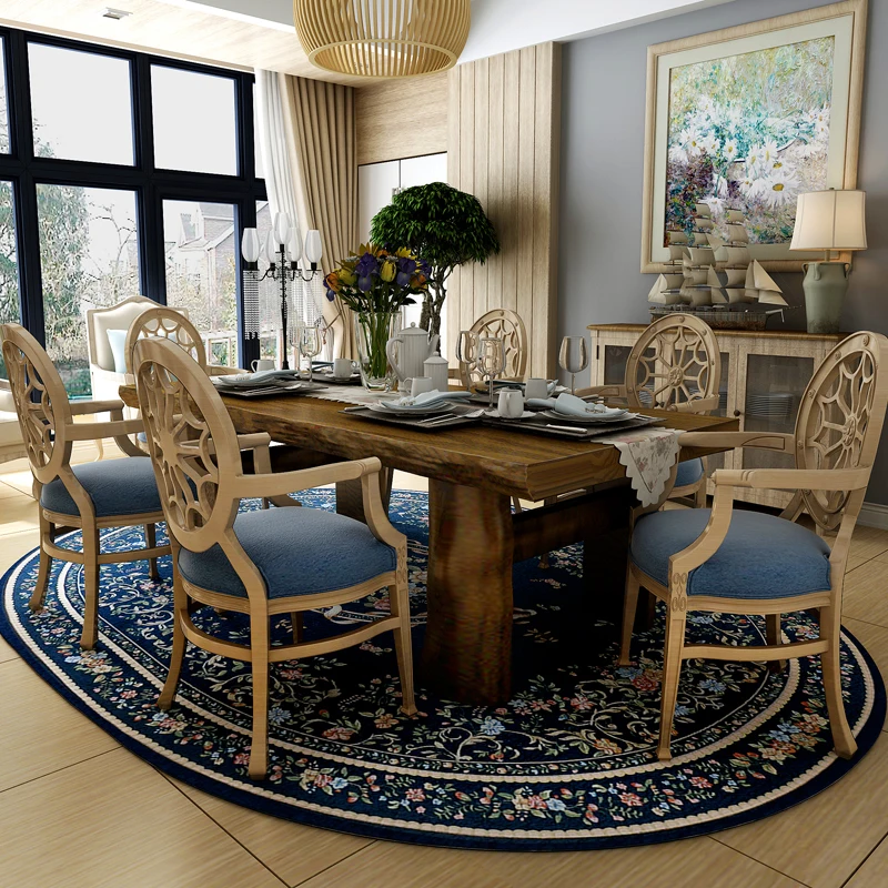 American Pastoral Oval Carpet For Living Room Home Countryside Rugs For Bedroom Sofa Coffee Table Floor Mats Study Area Rug