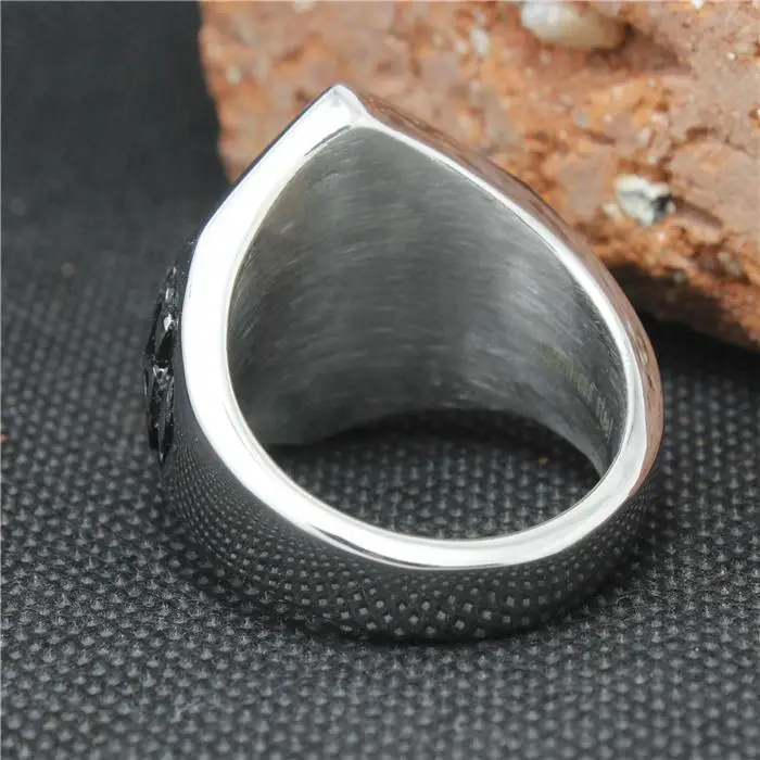 2015 Cool 316L Stainless Steel Biker 1% er Skull Ring Mens Motorcycle Biker Band Party Ring