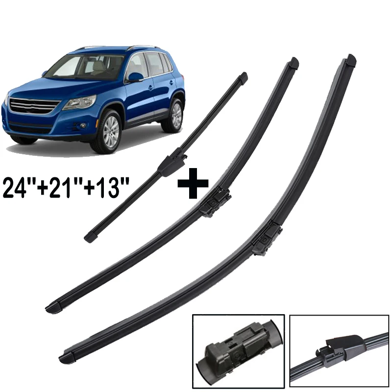 Misima przedniej szyby pióra wycieraczek do przedniej szyby dla VW Tiguan z przodu z tyłu okna 2016 2015 2014 2013 2012 2011 2010 2009 2008 2007 zestaw