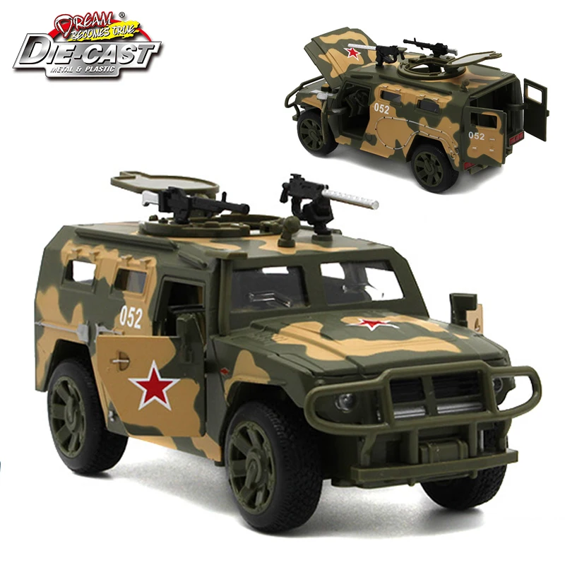 

15CM 1/32 Scale Diecast Russian GAZ JMP-2 Tiger Military Model Army Car For Boys As Toys With Functions