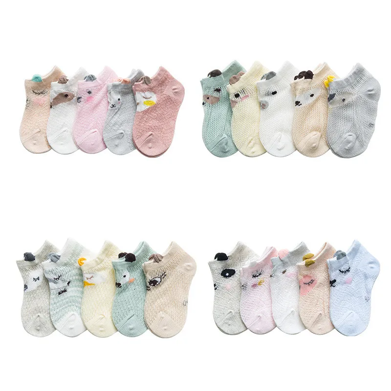 Baby Socken Neugeborenen 5 Paare/los Sommer Mesh Dünne Baby Socken für Mädchen Baumwolle Infant Casual Junge Mädchen Kleinkind Socken Cartoon