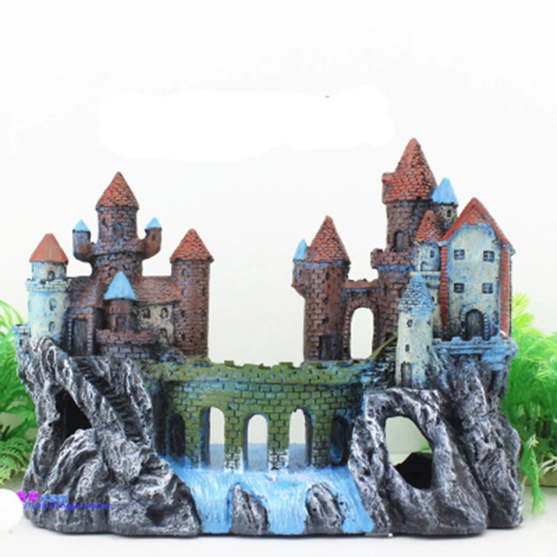 Beautiful Aquarium Decoration Ornament Ancient Castle Resin Background For Fish Tank Aquarium Accessories Live Fish Hide House