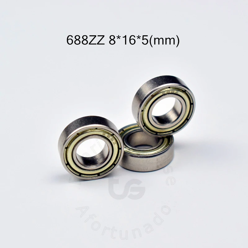 Rodamientos 688ZZ 8x16x5mm 688-4ZZ 8x16x4mm Metal sellado, piezas de acero cromado, accesorios de transmisión, 10 piezas