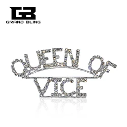 Clear Rhinestone Word Brooch Pins