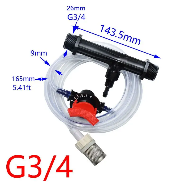 Venturi-Sistema de fertilización, inyector automático de fertilizante, jeringa de fertilizante, riego, 3/4, 1/2, 1 Juego