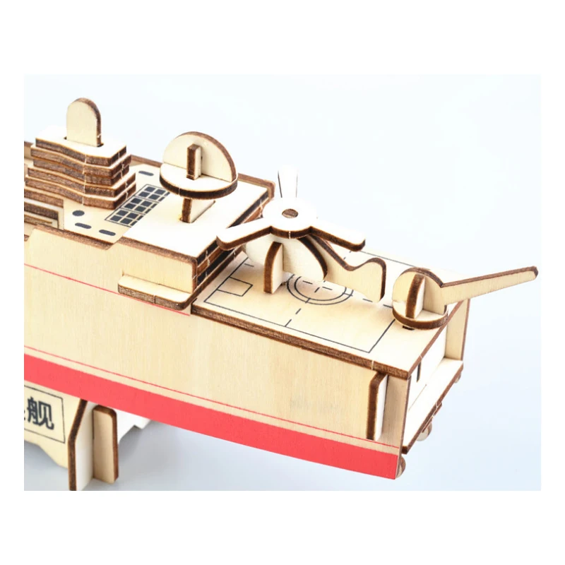 3D Wooden Puzzle Diy Model Toys Destroyer Wooden Kits Puzzle Game Assembling Toys Handmade Building Blocks Gift For Kids P54